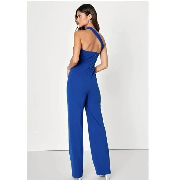 NWT | Lulus | Flaunt It Like That Royal Blue One Shoulder Jumpsuit - Picture 2 of 10